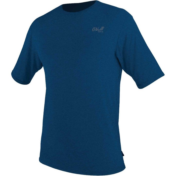 2022 O'Neill Mens Blueprint UV Short Sleeve Sun Shirt Rash Vest 5450SB - Deep Sea