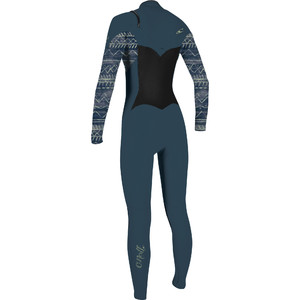 2021 O'Neill Girls Epic 5/4mm Chest Zip Wetsuit 5372G - Shade / Bungalowstripe