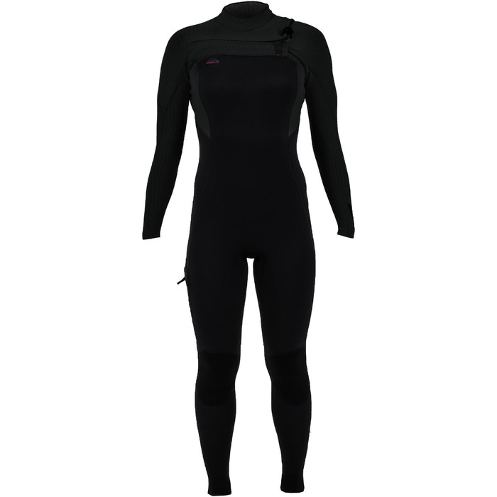 2019 O'Neill Womens Hyperfreak 4/3mm Chest Zip Wetsuit Black 5322