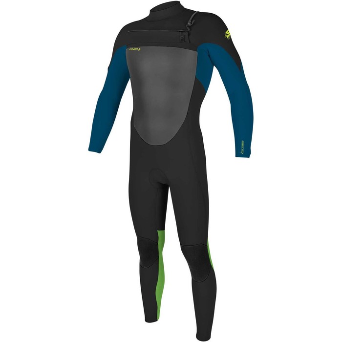 2022 O'Neill Youth Epic 5/4mm Chest Zip GBS Wetsuit 5372 - Black / Ultra Blue / Day Glow