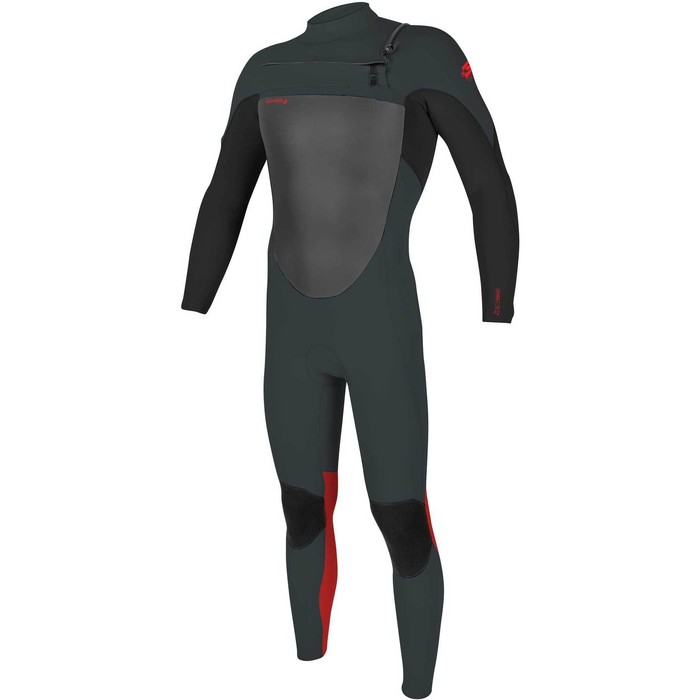 2022 O'Neill Youth Epic 4/3mm Chest Zip Wetsuit 5358 - Gunmetal / Black / Red