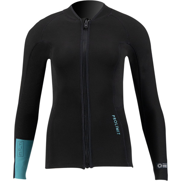 2021 Prolimit Womens Fire 2mm Wetsuit Top 70910 Black Wetsuit Tops