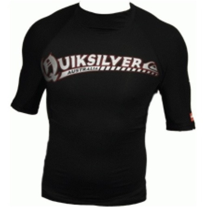 Quiksilver Racer Junior S/S Rash Vest in BLACK FO49MS