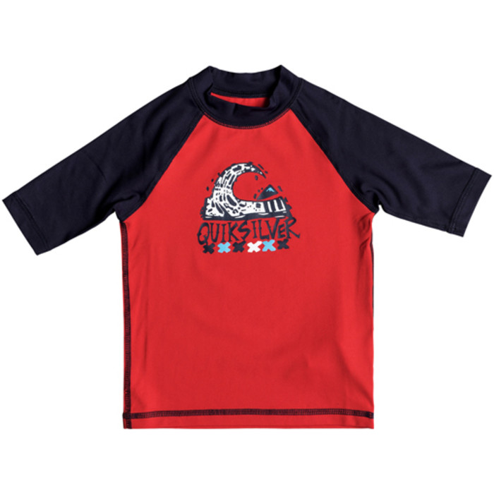 Quiksilver Boys Bubble Dream Short Sleeve Rash Vest RED EQKWR03024