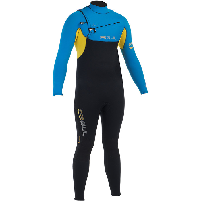 Gul Response 3/2mm Chest Zip Wetsuit Black / Electric Blue RE1240