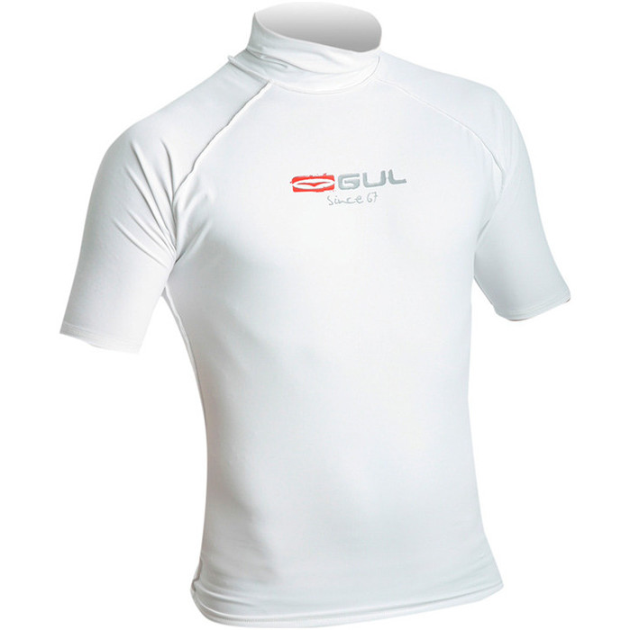 Gul Riva Short Sleeved Rash Vest in White RG0326 / RG0010