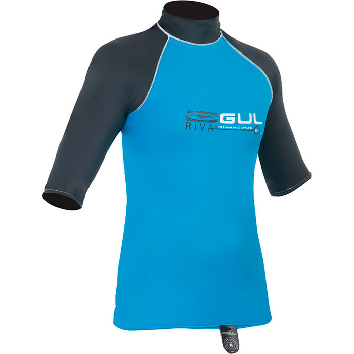 Gul Riva Short Sleeved Rash Vest in BLUE / GUNMETAL RG0336