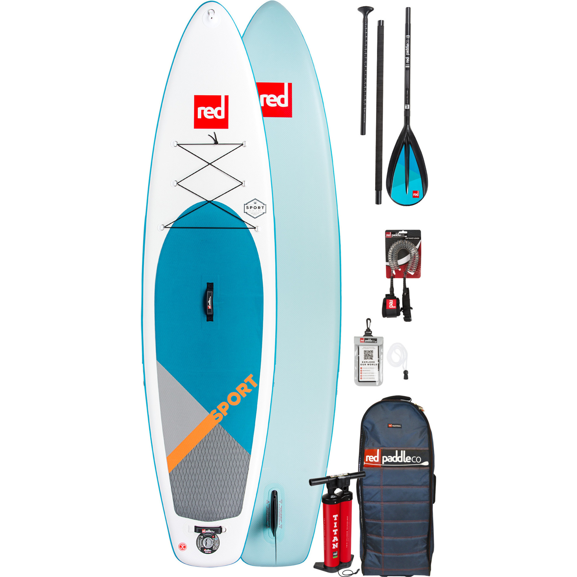 2019 Red Paddle Co Sport 11'3 Inflatable Stand Up Paddle Board Bag Pump ...