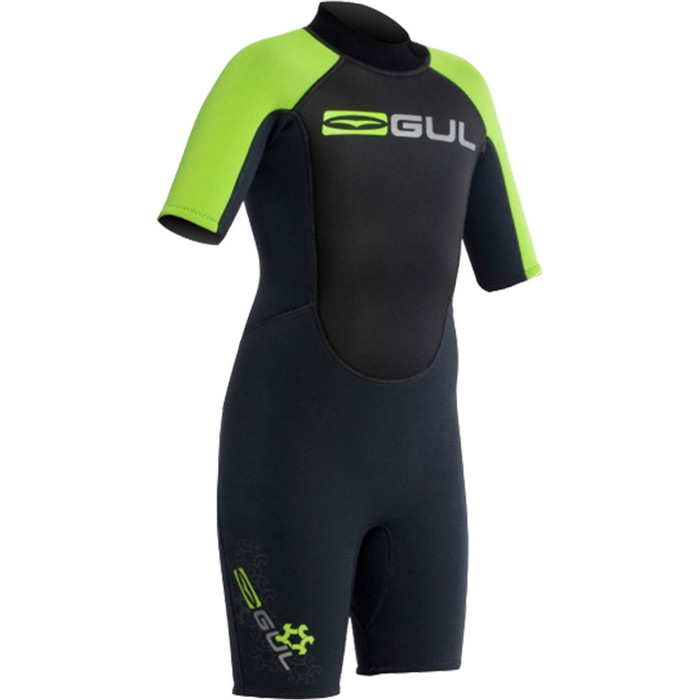 Gul Response Toddler 3/2mm SHORTY in Graphite/Lime/Black RE3322