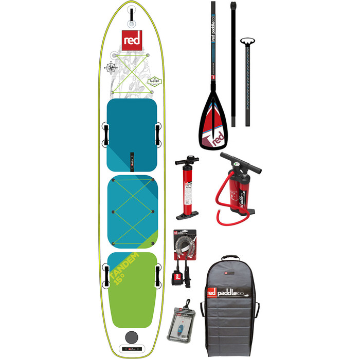 Red Paddle Co Voyager Tandem 15'0 Inflatable Stand Up Paddle Board +Bag, Pump, 2 x Paddles & Leash