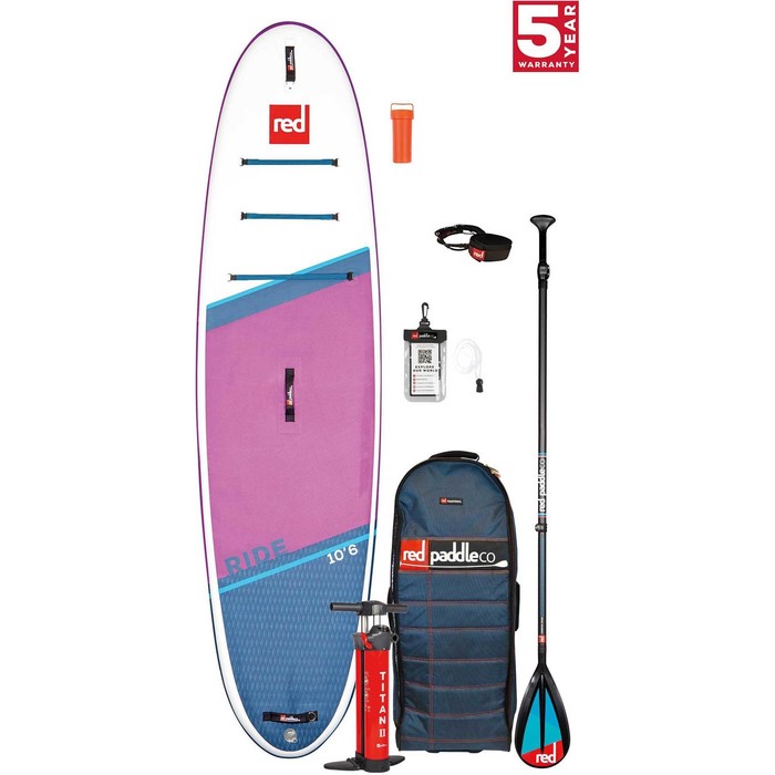 2021 Red Paddle Co Ride 10'6 SE Stand Up Paddle Board, Bag, Pump, Paddle & Leash - Carbon / Nylon Package