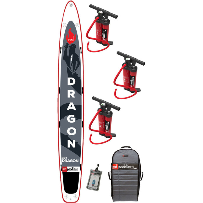 Red Paddle Co 22'0 Dragon Inflatable Stand Up Paddle Board + Bag & Pump x 3