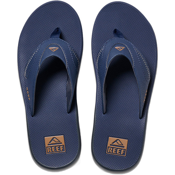 REEF MENS FANNING PREGAME FLIP FLOPS.NEW ORANGE BLUE ARCH SUPPORT