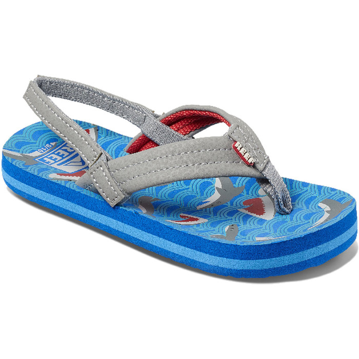 2020 Reef Toddler Little Ahi Flip Flops / Sandals RF002345 - Blue Shark