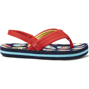 2020 Reef Toddler Little Ahi Flip Flops / Sandals RF002345 - Red Surfer