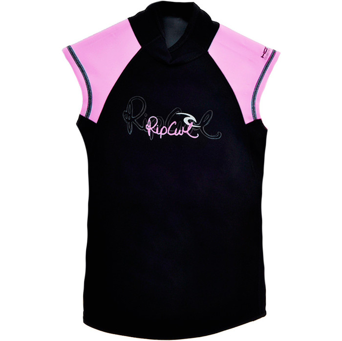 Rip Curl Core Ladies Hotskin 0.5mm Cap Sleeve Vest Black / Pink W8268W