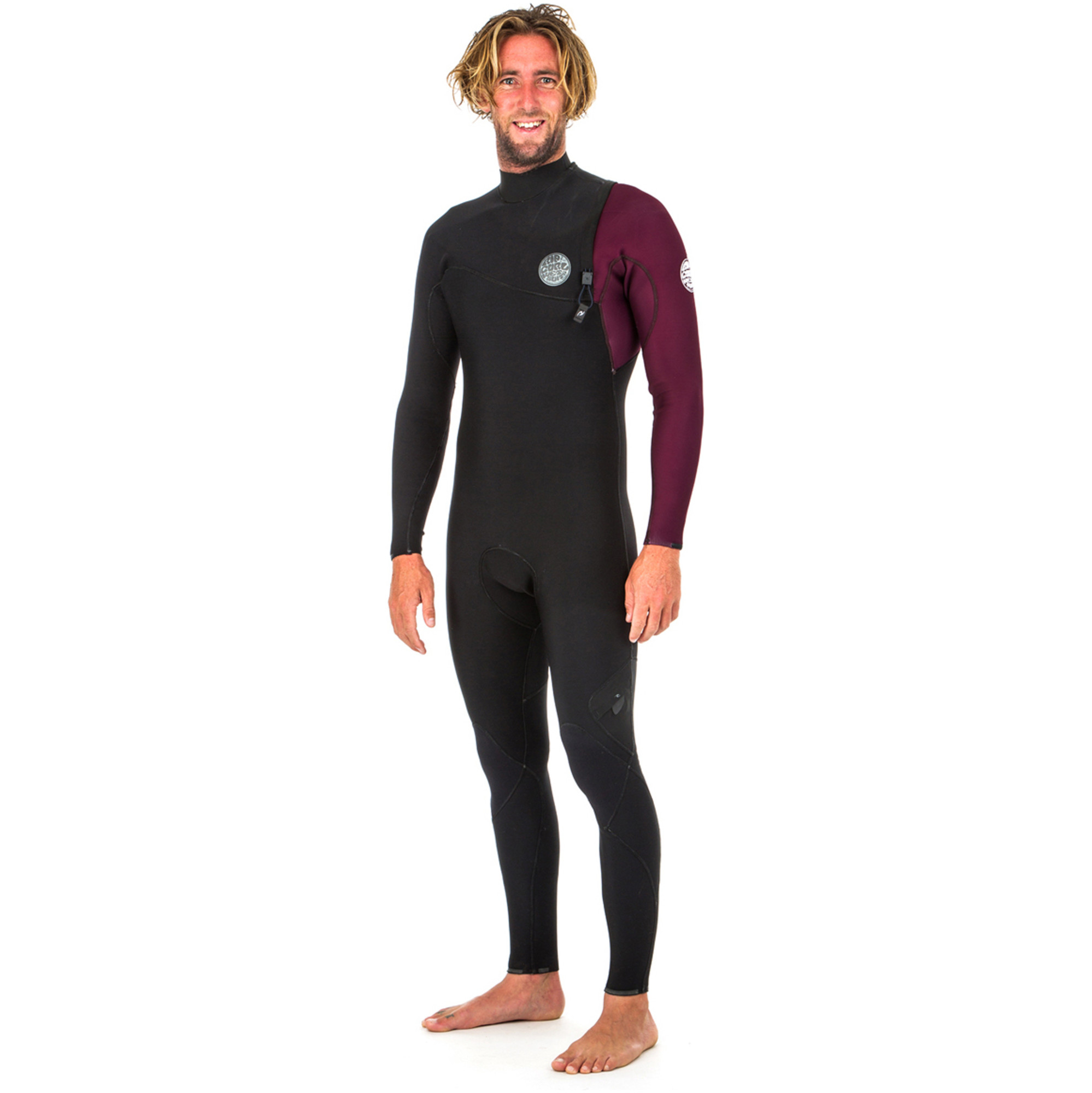 2019 Rip Curl EBomb Pro 5/3mm Zip Free Wetsuit MAROON WSM8PE