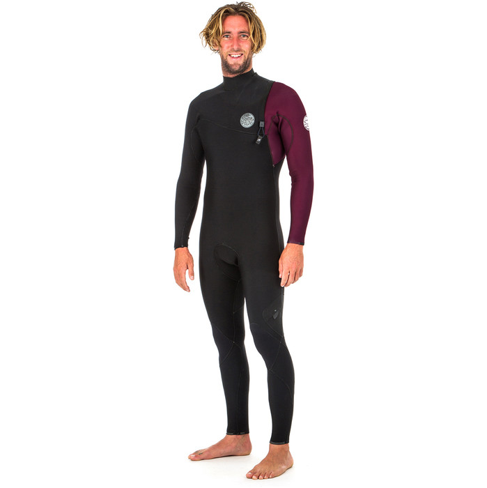 Rip Curl E-Bomb 3/2mm Zip Free Wetsuit MAROON WSM8RE