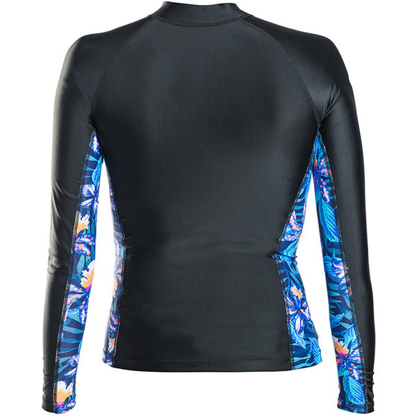 Rip Curl Womens Allover Long Sleeve Rash Vest In Black Wle8kw Wetsuits Rash Wetsuit Outlet