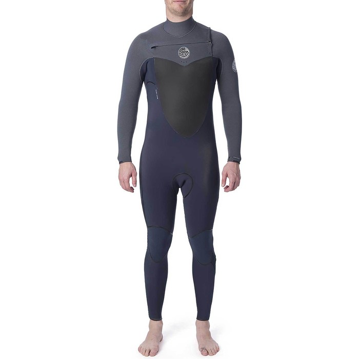 2019 Rip Curl Mens Flashbomb 4/3mm GBS Chest Zip Wetsuit Grey WST7NF