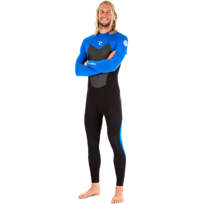 Rip Curl Omega 3/2mm Back Zip GBS Wetsuit BLACK / BLUE WSM4LM