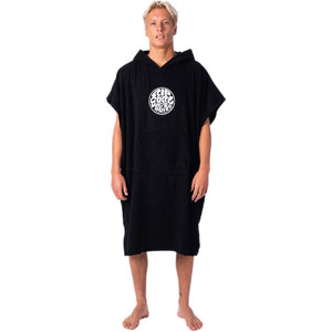 2022 Rip Curl Icons Hooded Towel Changing Robe / Poncho CTWCE1 - Black