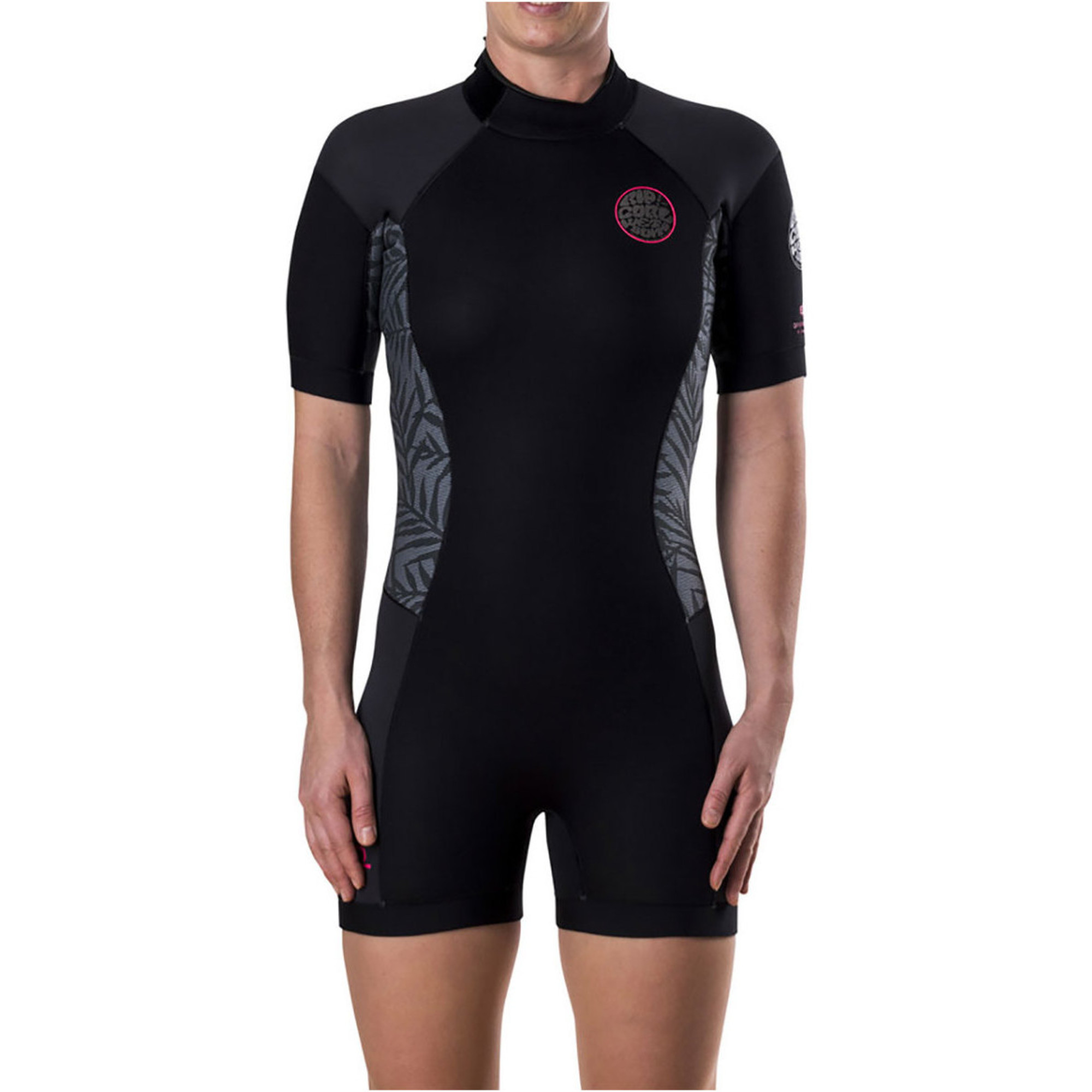 Rip Curl Womens Dawn Patrol 2mm Back Zip Short Wetsuit Neon Pink WSP7FW