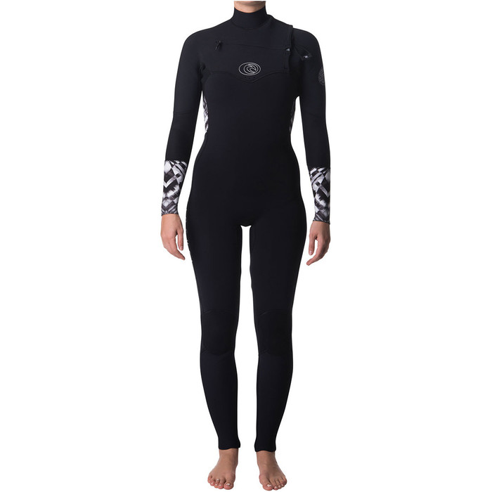 Rip Curl Womens Flashbomb 5/3mm Chest Zip Wetsuit BLACK / WHITE WSM7GS