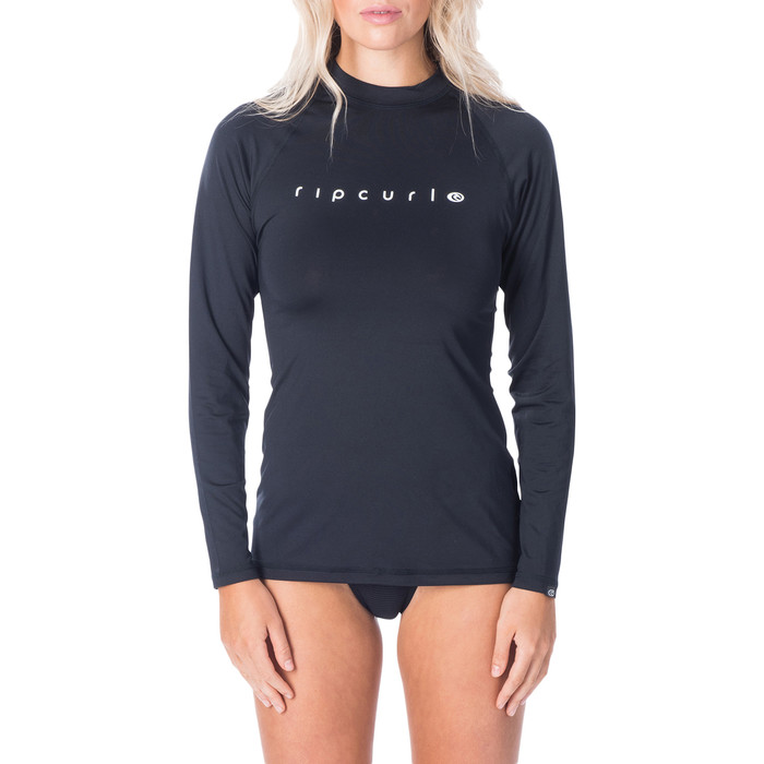 2020 Rip Curl Womens Sunny Rays Relaxed Long Sleeve Rash Vest WLY6FW - Black