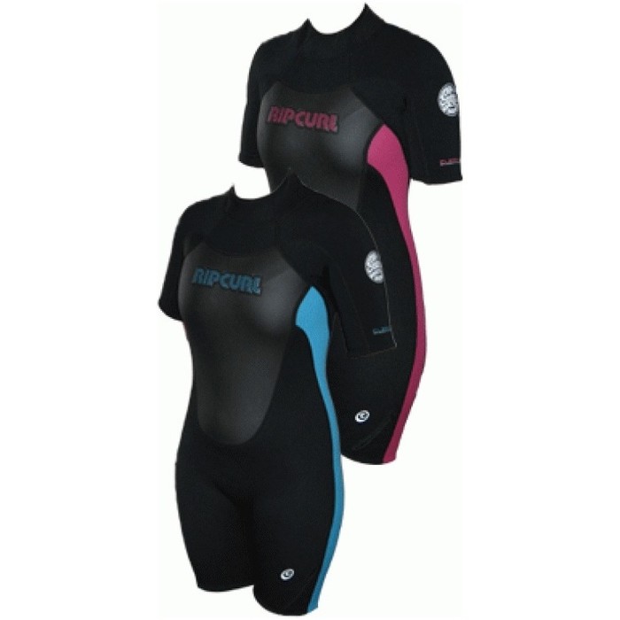 Rip Curl Classic Ladies 2/2mm Shorty Wetsuit. BLACK/PINK W0623W