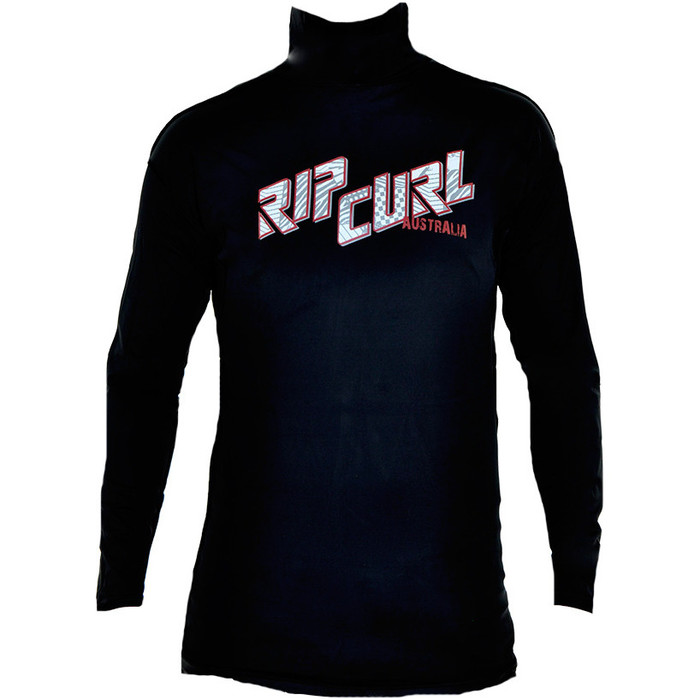 Rip Curl Classic Long Sleeve HIGH COLLAR  Rash Vest in Black W9606