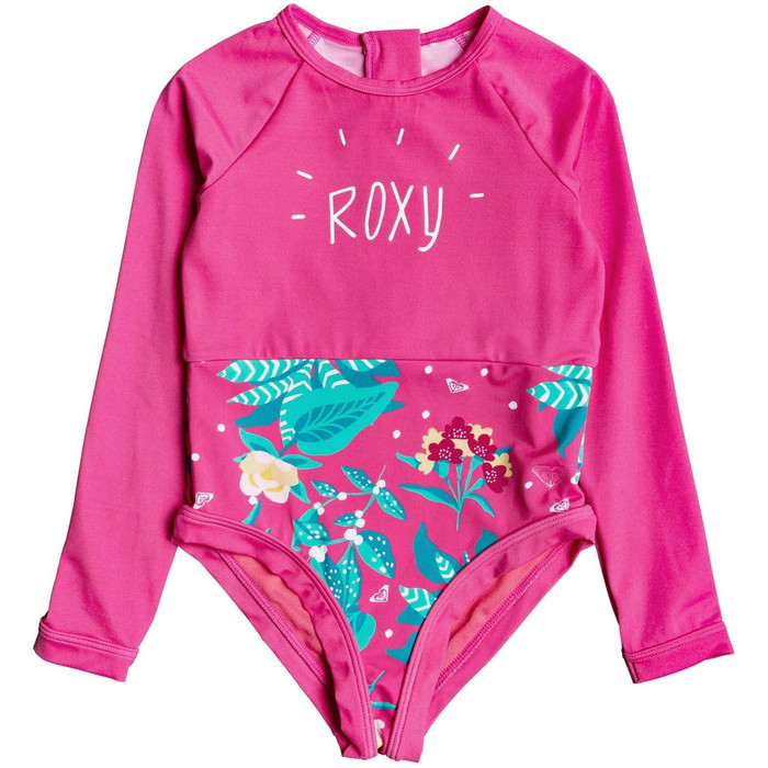 2020 Roxy Girls UV50+ Magical Sea Long Sleeve Onesie ERLWR03142 - Pink Flambe / Sunnyplace