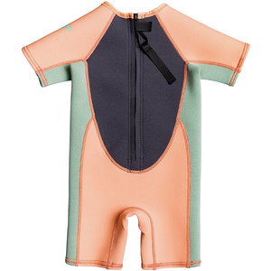 2020 Roxy Toddler Syncro 1.5mm Back Zip Shorty Wetsuit EROW503002 - Sunset Glow / Mint