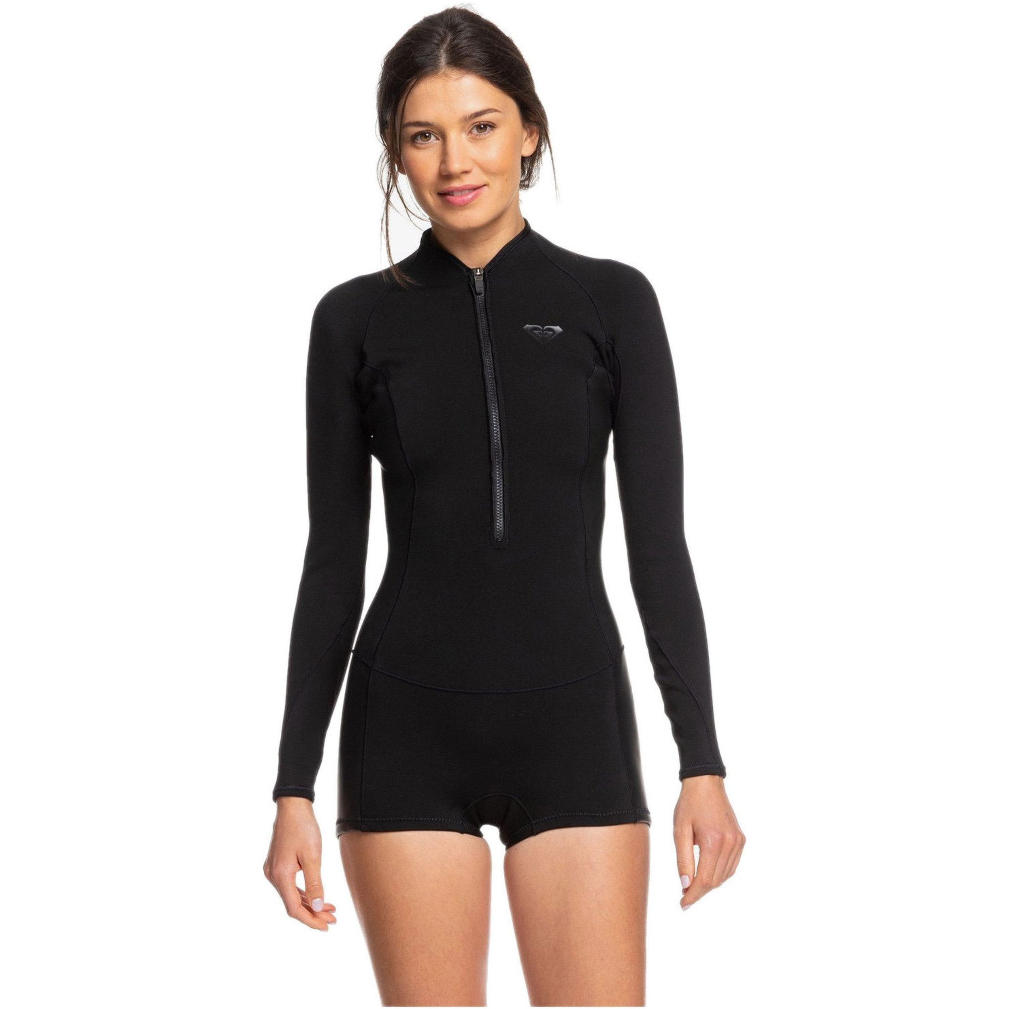 2020 Roxy Womens 1 5mm Satin Front Zip Long Sleeve Shorty Wetsuit ...