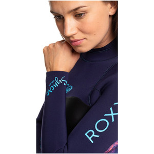 2019 Roxy Womens Syncro 3/2mm Back Zip Wetsuit Blue Ribbon / Coral Flame ERJW103024