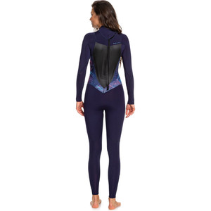 2019 Roxy Womens Syncro 5/4/3mm Back Zip Wetsuit Blue Ribbon / Coral Flame ERJW103028