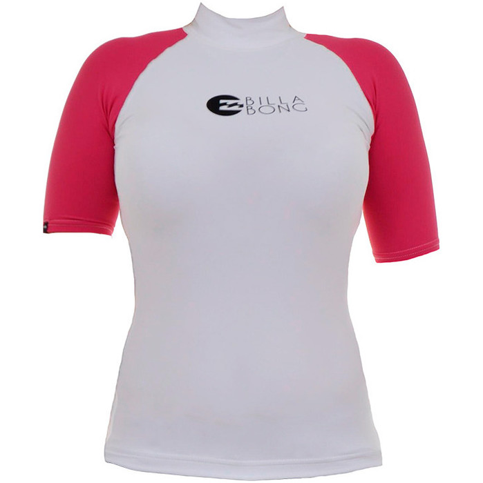 Billabong Ladies Logo In Short Sleeved Rash Vest Magenta S4GY01
