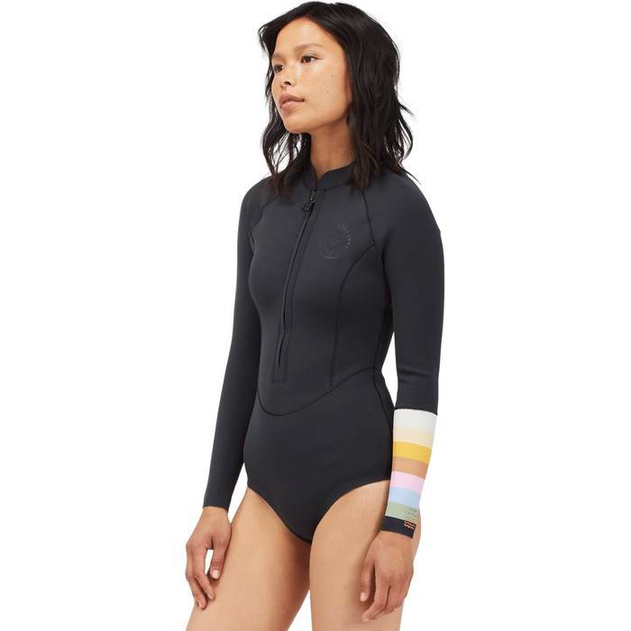2022 Billabong Womens Salty Dayz Light 1mm Long Sleeve Spring Shorty Wetsuit C41G50 - Paradise Stripe