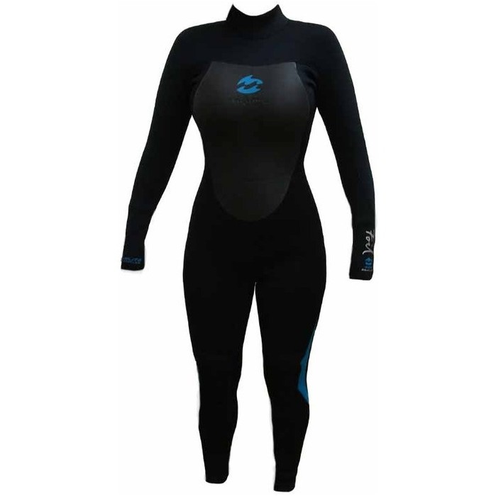 Billabong Ladies Foil 4/3mm GBS Wetsuit in BLACK/Blue Detail - 2ND