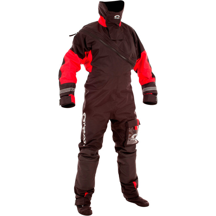 Typhoon Max B Drysuit With Con Zip Black / Red SUIT ONLY - USED ONCE