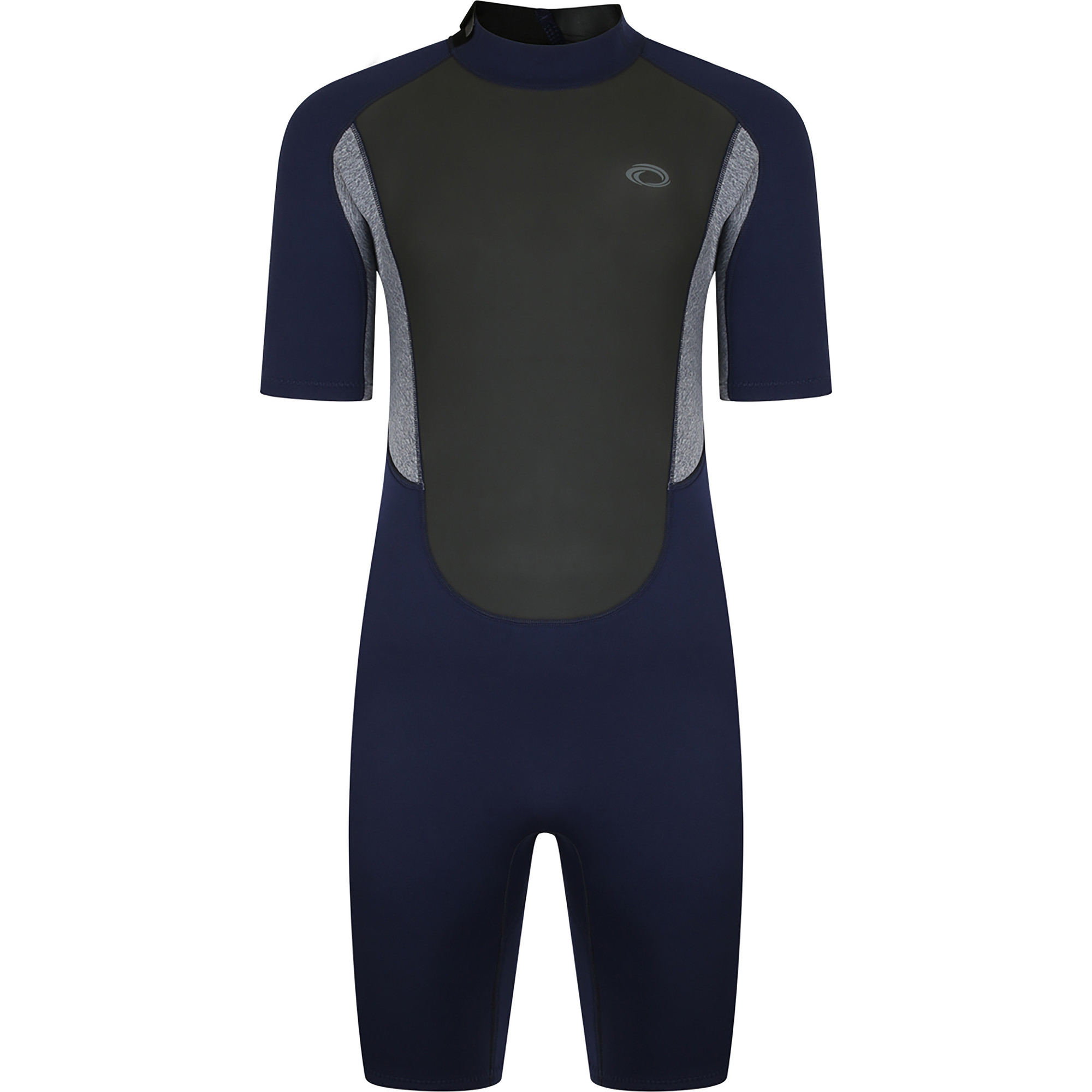 2023 Typhoon Mens Storm3 3/2mm Back Zip Shorty Wetsuit 250797 Navy / Grey / Wetsuit Outlet