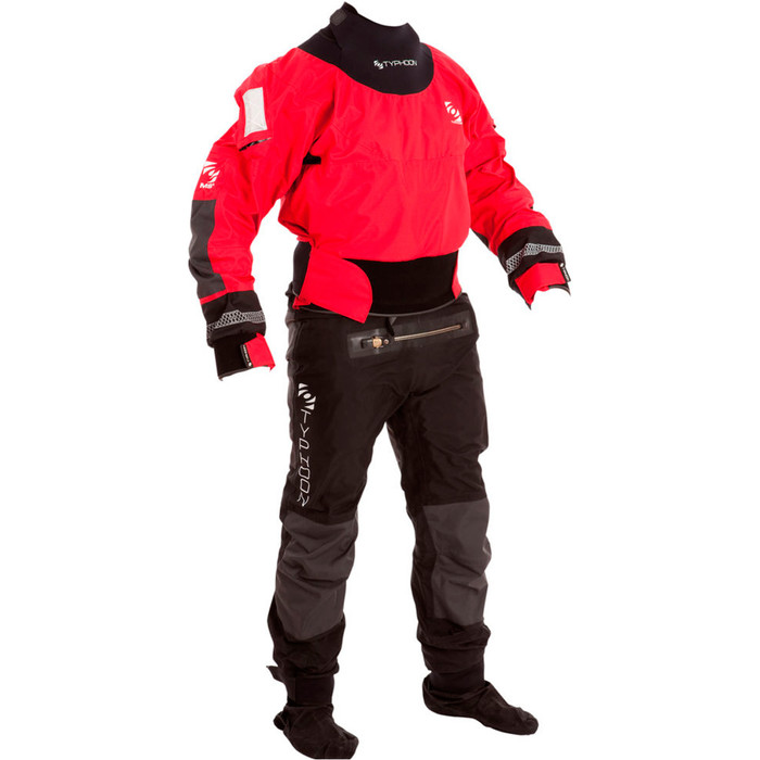 Typhoon Multisport 4 Four LATEX SEAL Drysuit + Con Zip RED / BLACK 100140 - SUIT ONLY