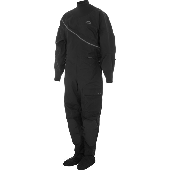 2021 Typhoon Womens Beadnell Ezeedon Front Zip Drysuit & Underfleece 100187 - Black / Grey