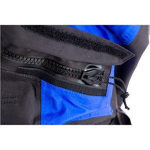 2019 Typhoon Womens Ezeedon 3 Drysuit Front Zip + Fabric Socks Black / Blue 100159 2ND Seconds