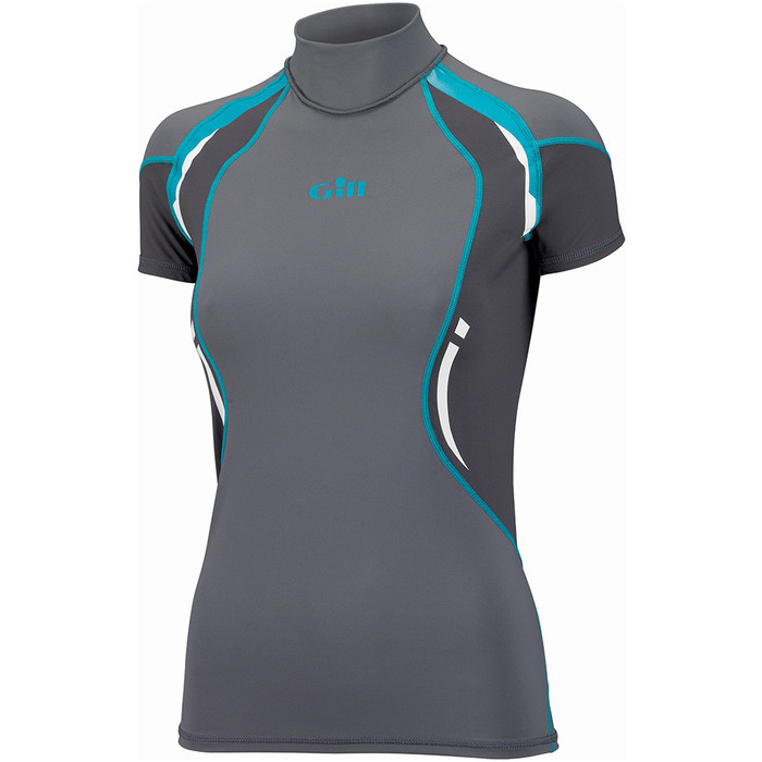 2014 Gill Womens UV Sport Short Sleeve Rash Vest Ash/Graphite 4421W