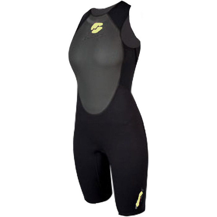Billabong Foil 2mm Ladies Short John wetsuit in Black/Yellow Detail V42G03