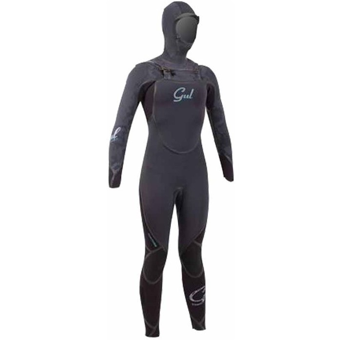 Gul Viper Ladies 6/5/4 Fixed Hood Wetsuit in Black / Graphite VR1213