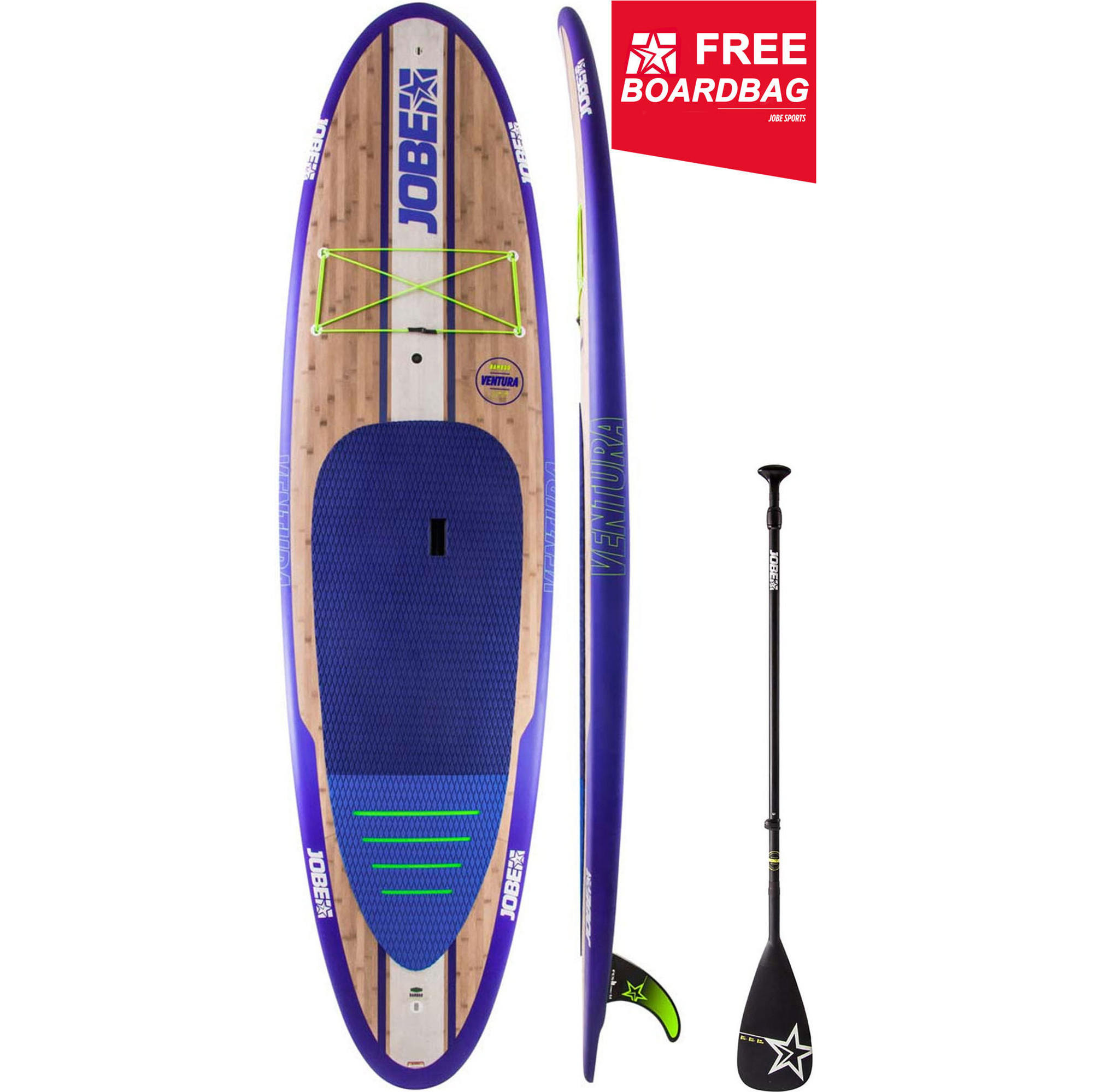 2019 Jobe Bamboo Ventura 10'6 Stand Up Paddle Board INC 3Piece