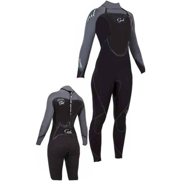 Gul Ladies Vortex 3/2mm GBS LIQUID SEAM Wetsuit in Black/Grey VX1223