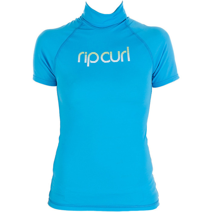 Rip Curl Ladies 'Live the Search' High Collar S / S Rash Vest BLUE WLE1AW